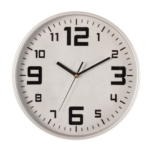 RELOJ PARED EDM COLOR PLATA 30CMS REF.83369